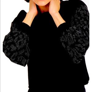 COPY - INC beaded sleeve waist length sweatshirt